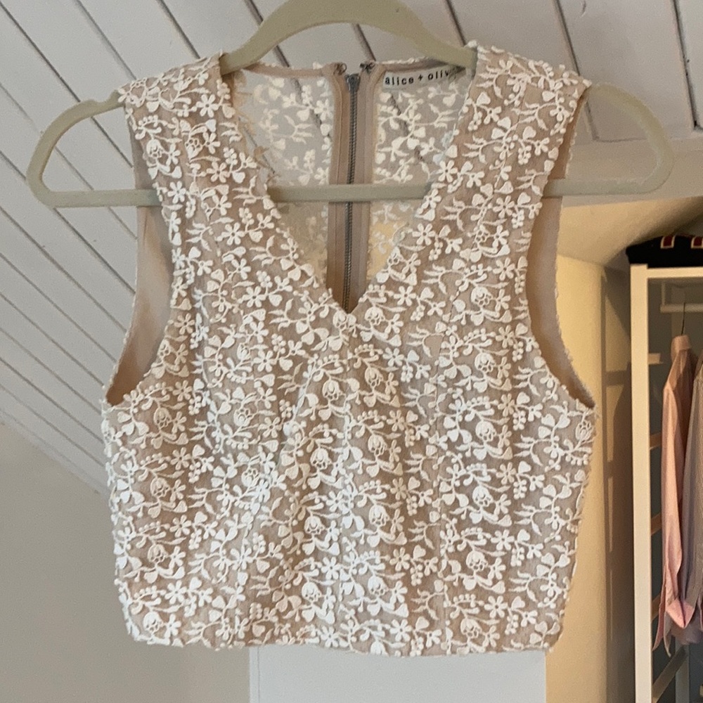 Alice and Olivia Lace Crop Top